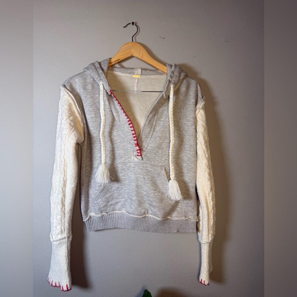 Free People Knit Contrast Sweater hoodie